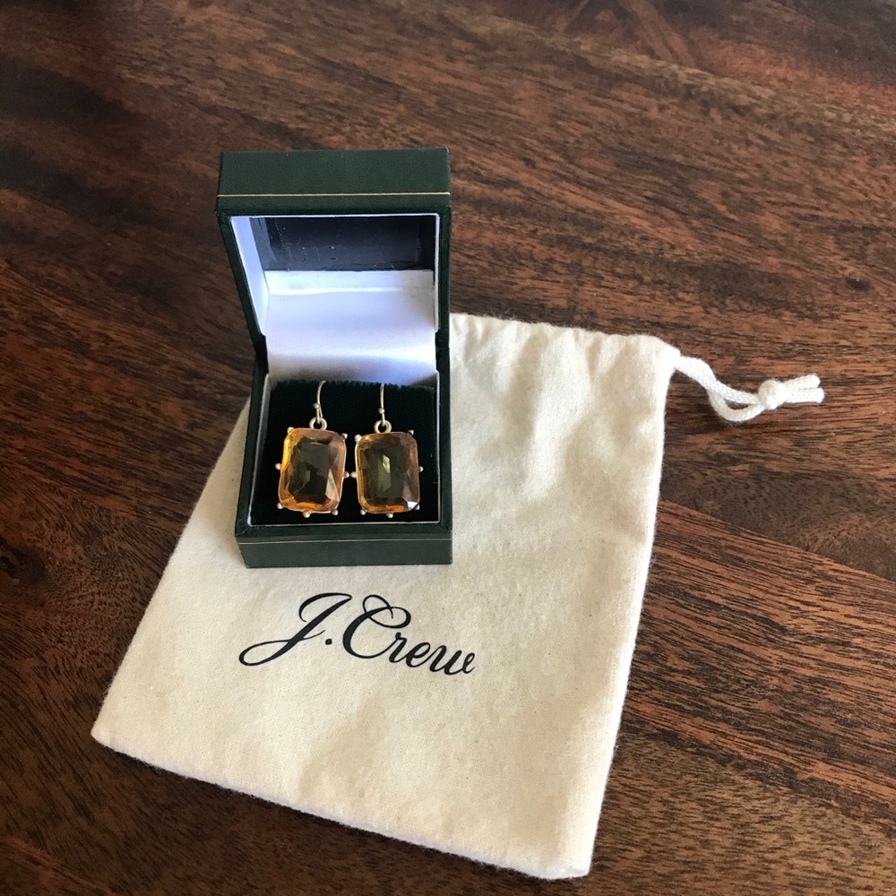 J.Crew Chunky Crystal Earrings - Yellow